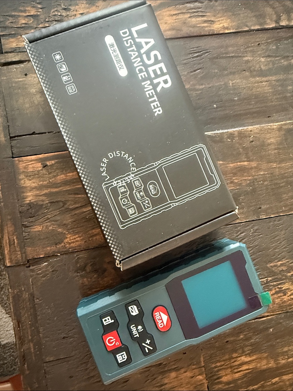 Laser Distance Meter - Teal and Black